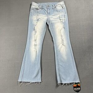 Ariya Jeans Womens 12 Blue Bootcut Low Rise Light Wash Stretch Y2K Denim Boho